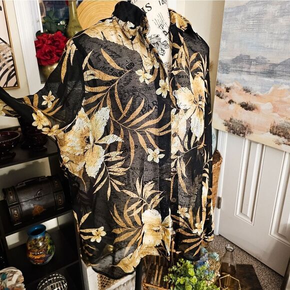 VTG Alfred Dunner Sheer Multi Floral Shirt. - Picture 7 of 14